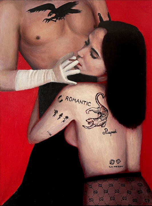 Картина под названием "Romantic" - Elizaveta Timofeeva, Подлинное произведение искусства, Масло Установлен на Деревянная пан…