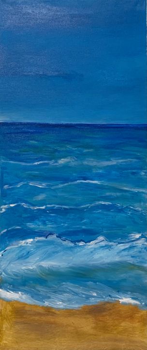 Painting titled "Beach on the ocean" by Ivetta Black, Original Artwork, Acrylic