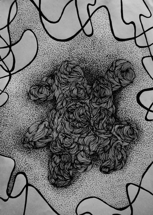 "Clew of Yarn" başlıklı Tablo Elke Matthaeus tarafından, Orijinal sanat, Mürekkep