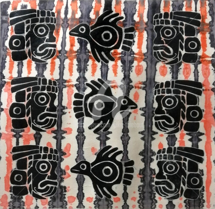 Malerei mit dem Titel "Maya" von Elke Thiébaut, Original-Kunstwerk, Acryl