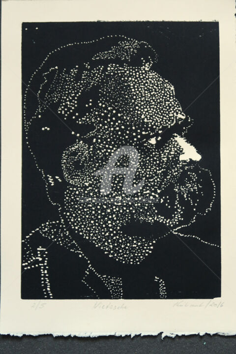 Отпечатки и Гравюры под названием "Friedrich" - Elke Thiébaut, Подлинное произведение искусства, ксилография