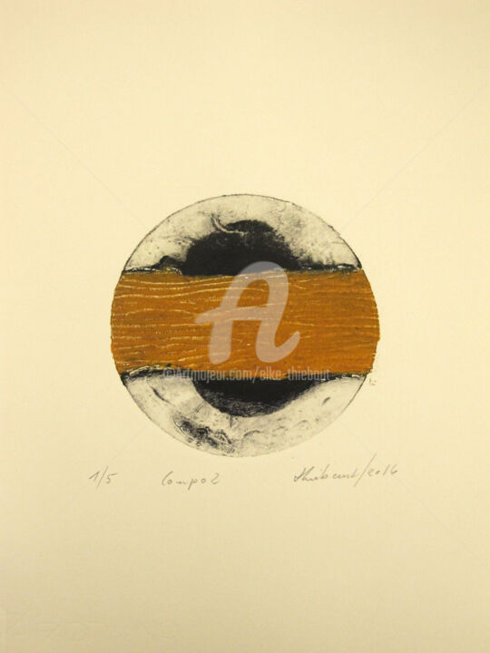 Gravures & estampes intitulée "Compo 2" par Elke Thiébaut, Œuvre d'art originale, Autre