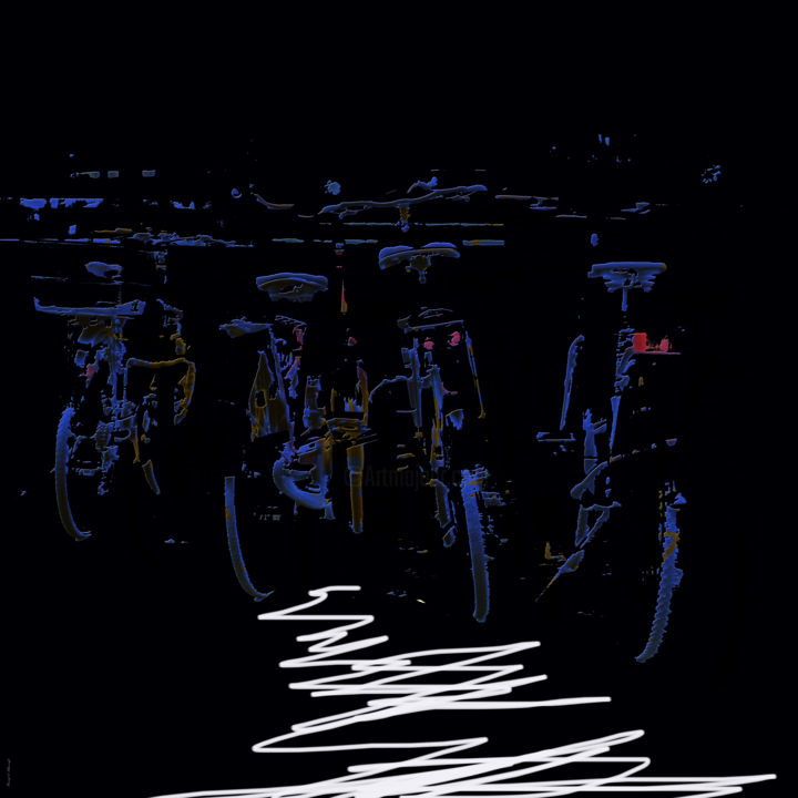 Digital Arts titled "BICYCLETTES" by Youssef El Kharroufi, Original Artwork, Digital Painting