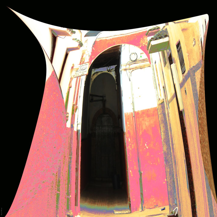 Arts numériques intitulée "portail rose" par Youssef El Kharroufi, Œuvre d'art originale, Peinture numérique