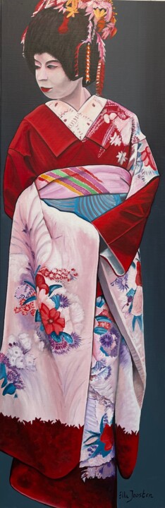 Schilderij getiteld "Geisha20" door Ella Joosten, Origineel Kunstwerk, Acryl