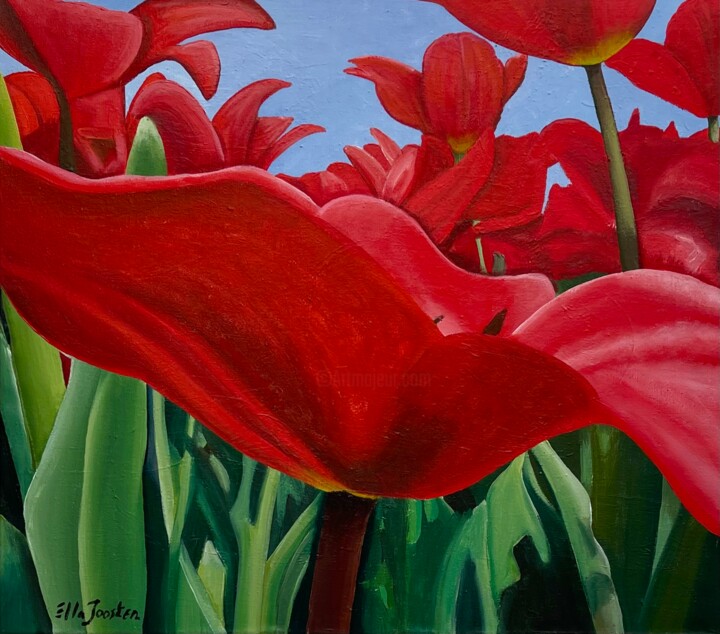 Malarstwo zatytułowany „Flowering Time Two” autorstwa Ella Joosten, Oryginalna praca, Akryl