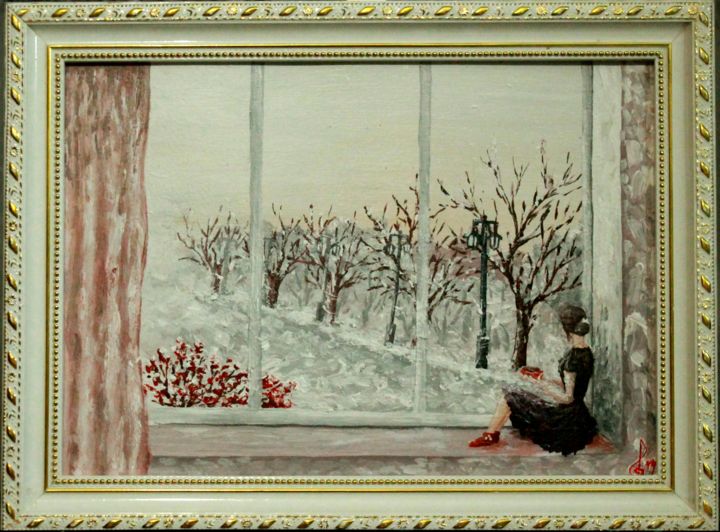 Картина под названием "Зима" - Элла Шевченко, Подлинное произведение искусства, Акрил