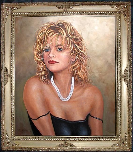 Painting titled "Porträt Meg Ryan" by Ellen Gläsmann, Original Artwork, Oil