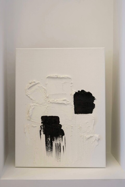 Malerei mit dem Titel "Black & White / Jac…" von Ellen Kirk, Original-Kunstwerk, Acryl