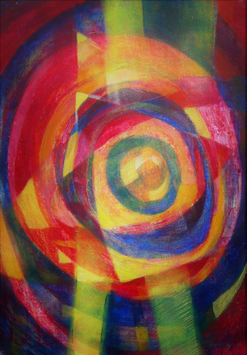Painting titled "target" by Ellen Van Randeraat, Original Artwork, Acrylic