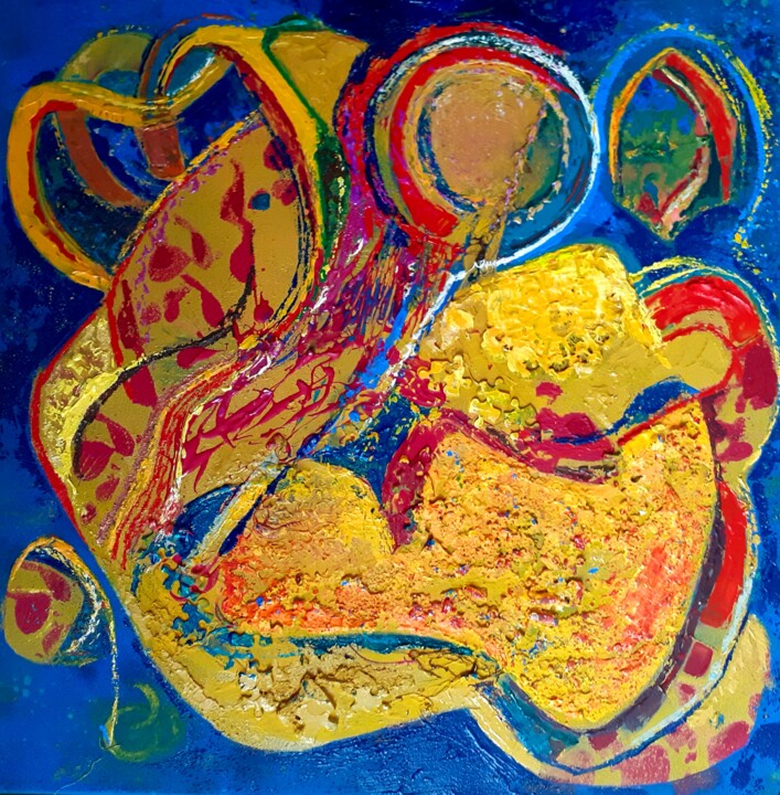 Malerei mit dem Titel "simple twist" von Ellen Van Randeraat, Original-Kunstwerk, Acryl