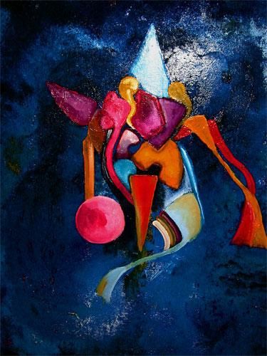 Malerei mit dem Titel "La dépendance amour…" von Eran Ellenberg, Original-Kunstwerk, Öl