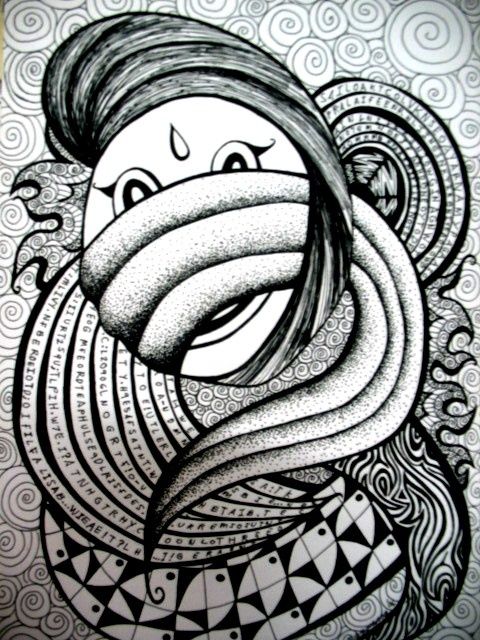 Drawing titled "Hush..." by Ellen Carmona-Kochoa, Original Art,