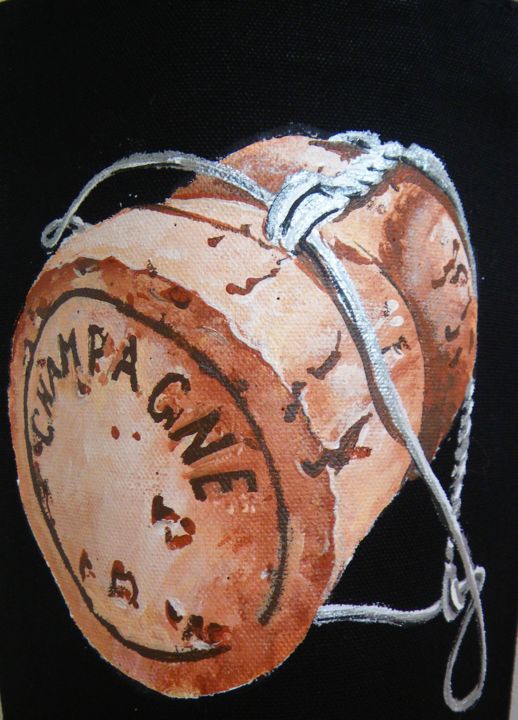 Art textile intitulée "Champagne!!" par Nora Leynadier, Œuvre d'art originale, Accessoires
