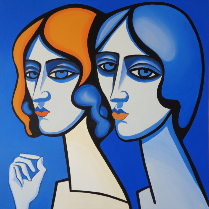 Pittura intitolato "Sisters" da Elli Popa, Opera d'arte originale, Acrilico