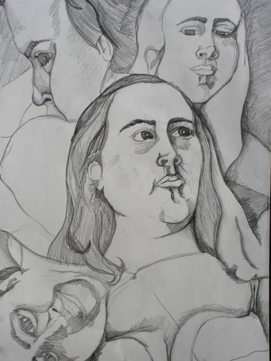 Drawing titled "Facets Of Self" by Elliotts Web (Uk) Art Gallery, Original Artwork
