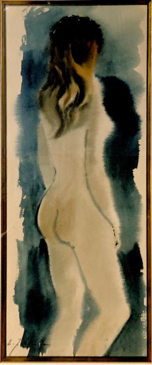 Painting titled "Minoy" by Ellis Zbinden, Original Art, Watercolor