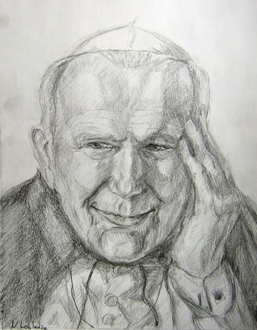 Drawing titled "Portraite of John P…" by Nina Lobiladze, Original Artwork, Other