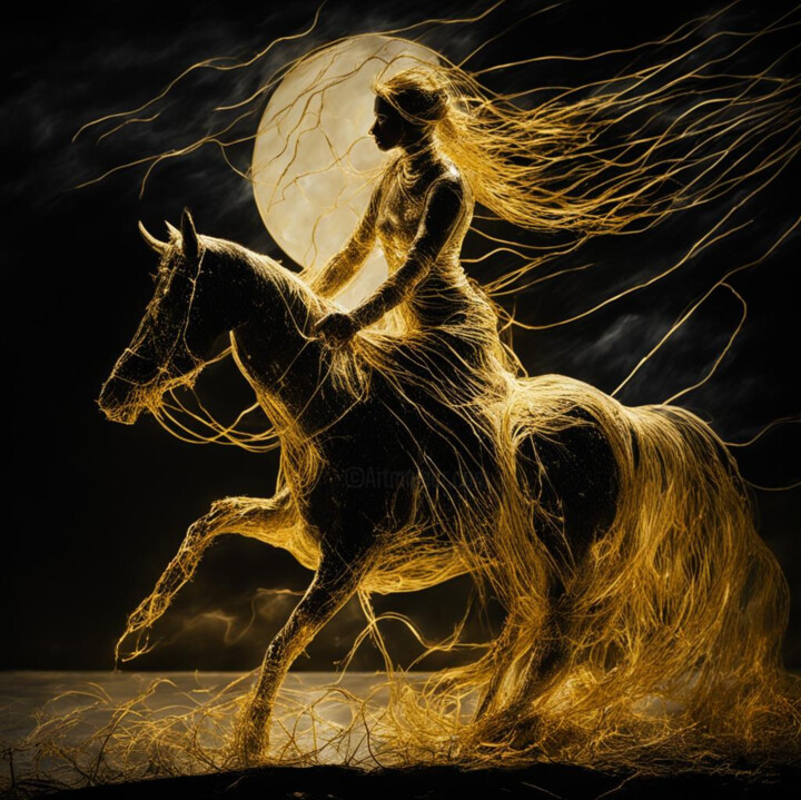 Digital Arts titled "Rider" by Elmir Tatar, Original Artwork, AI generated image
