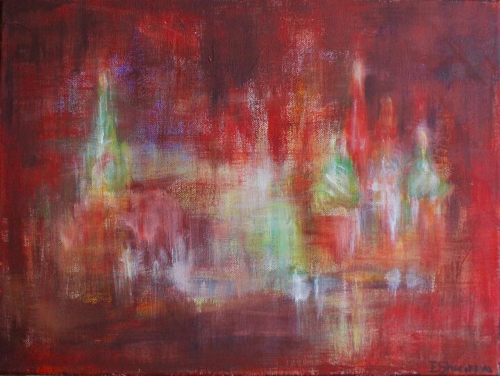 Painting titled "Abstract Moscow" by Elmira Sharipova, Original Artwork, Acrylic