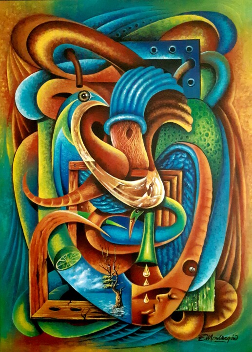 Pintura titulada "TORRENTE VITAL" por Eloy Mondragón, Obra de arte original, Acrílico Montado en Bastidor de camilla de made…