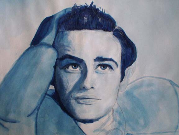 Painting titled "marlon Brando jeune" by Elo, Original Artwork, Oil