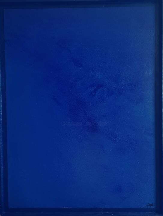 Painting titled "Monochrome bleu IV" by Elodie Dollat, Original Artwork, Acrylic