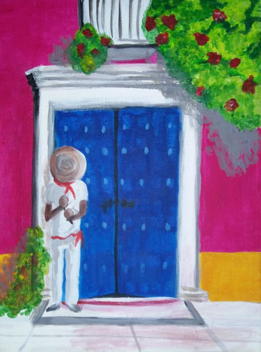 Painting titled "Colombien" by Elodie O'Rourke, Original Artwork, Acrylic