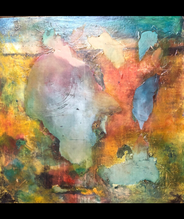 Painting titled "Map" by Elodie Guiraud Egc, Original Artwork, Acrylic