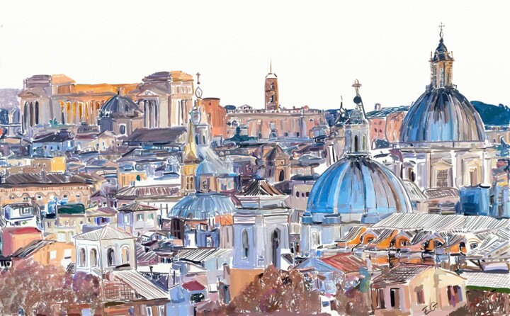 Digital Arts titled "Rome" by Elodie Guiraud Egc, Original Artwork, Digital Painting
