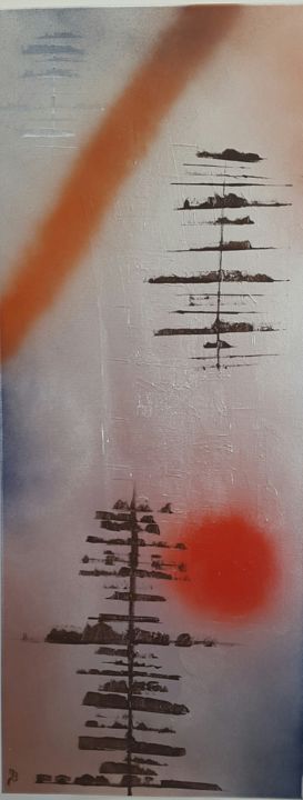 Painting titled "éveil au japon" by Er, Original Artwork, Acrylic