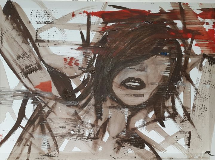 Malerei mit dem Titel "la révolte" von Er, Original-Kunstwerk, Acryl