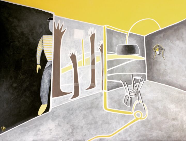 绘画 标题为“Freedom in Yellow,…” 由Elodie M. Richard, 原创艺术品, 丙烯