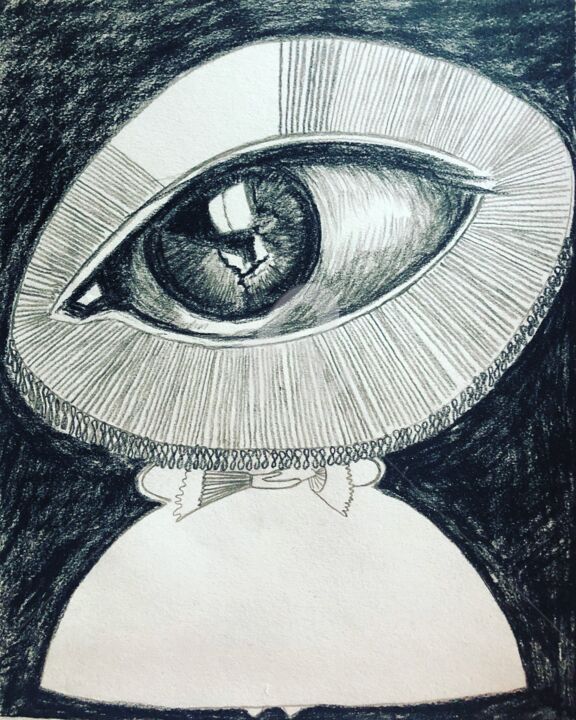 Drawing titled "The Eye Queen (2nd…" by Elodie M. Richard, Original Artwork, Charcoal