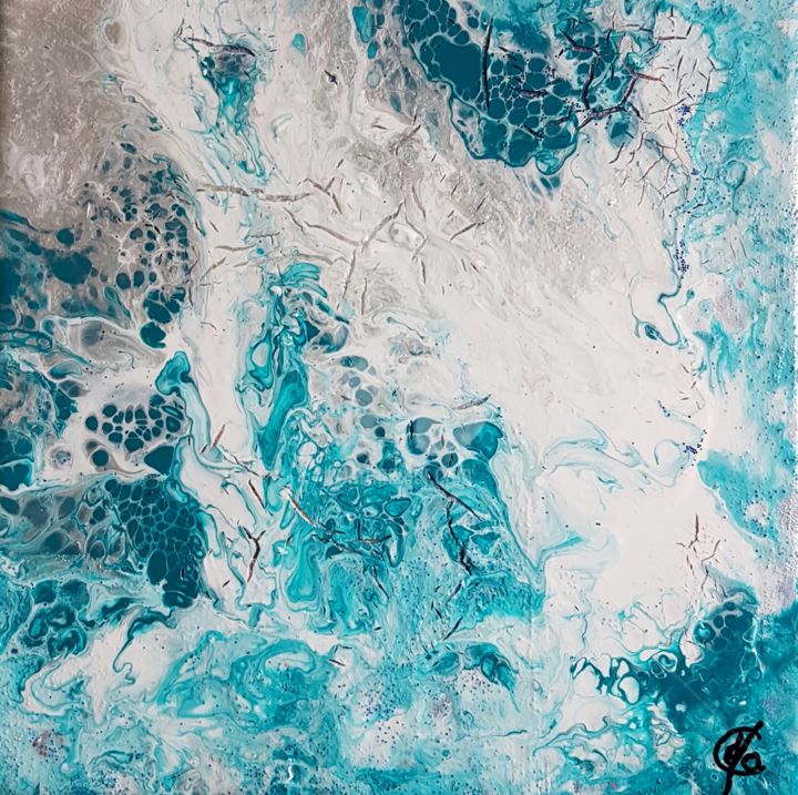 Painting titled "Vent Glacial" by Elodie Deleschaux, Original Artwork, Acrylic