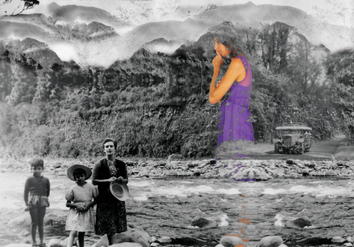 Arte digitale intitolato "Rivière" da Elodie Teyssier, Opera d'arte originale, Fotomontaggio