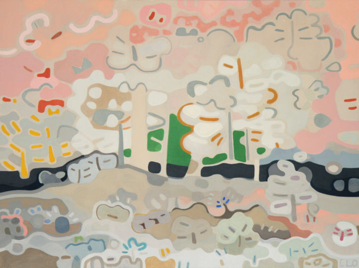 Картина под названием "Forest 4" - Elohim Sanchez, Подлинное произведение искусства, Масло Установлен на Деревянная рама для…
