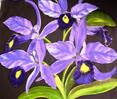 Orquideas Roxas - Floral, Painting by Ems | Artmajeur