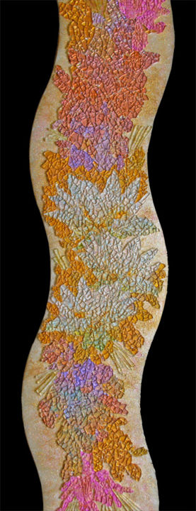 Art textile intitulée "Loving Lotus Trinity" par Eloryia Ra, Œuvre d'art originale