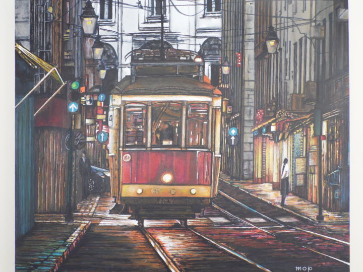 Pintura intitulada "tons-de-lisboa" por Mop, Obras de arte originais, Acrílico