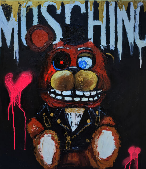 Painting titled "Love moschino" by Picot, Original Artwork, Oil