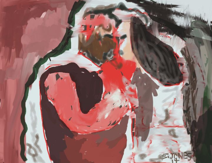 Malerei mit dem Titel "kiss-the-bride-2.jpg" von Elroy Jones, Original-Kunstwerk