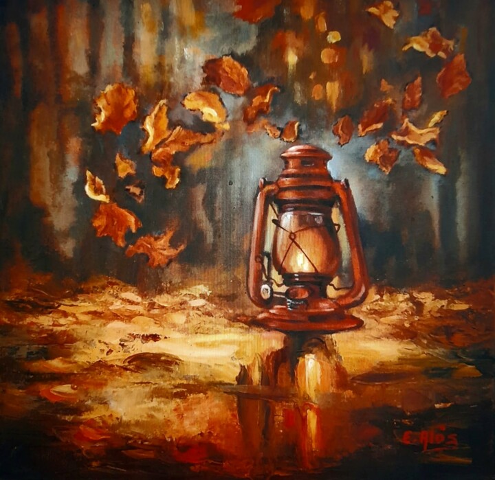 Painting titled "Respiro de Otoño" by Elsa Alós, Original Artwork, Oil