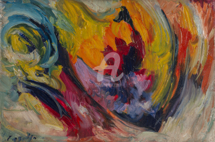 Painting titled "apocalypse-37x56cm-…" by Elsa Caselli, Original Artwork