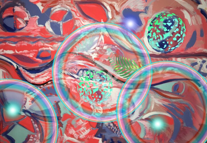 Peinture intitulée "Cercle" par Elsa Caselli, Œuvre d'art originale, Acrylique