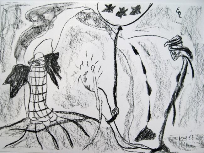 Drawing titled "Veredicto" by Elsa Lores, Original Artwork