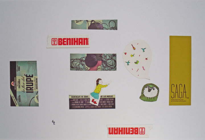 Collages titled "Homenaje a Benihana" by Elsa Lores, Original Artwork