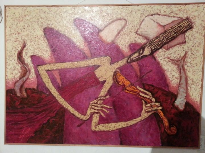 Картина под названием "Прелюдия ходячим го…" - Elshen, Подлинное произведение искусства, Масло