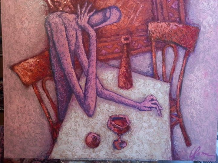 Schilderij getiteld "Loneliness" door Elshen, Origineel Kunstwerk, Olie