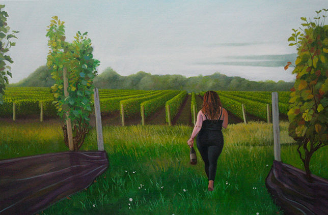 Painting titled "End of the Vine" by Elstabo, Original Artwork
